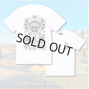 画像4: FUCKIN' MELLOW CLOTHING / "Skull & Rose" designed by illsynapse Tシャツ WHITE