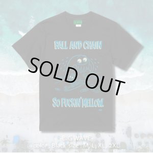 画像3: ラストLサイズ1枚で終了 FUCKIN' MELLOW CLOTHING / "Big Wave" designed by stinksigns Tシャツ BLACK