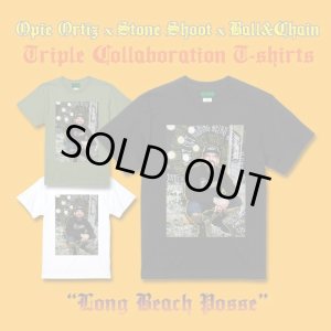 画像2: "OPIE ORTIZ x STONE SHOOT x BALL&CHAIN" / Long Beach Posse トリプルコラボTシャツ ミリタリーグリーン
