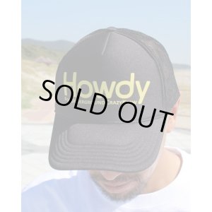 画像1: HOWDY / Logo メッシュキャップ ブラックｘイエロー