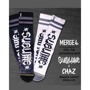 画像2: MERGE4 SOCKS / SUBLIME - CHAZ TAG BLACK ソックス