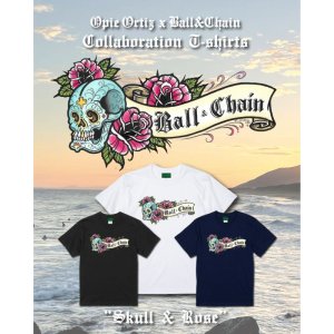 画像6: "OPIE ORTIZ x BALL&CHAIN" / Skull & Rose コラボTシャツ ブラック