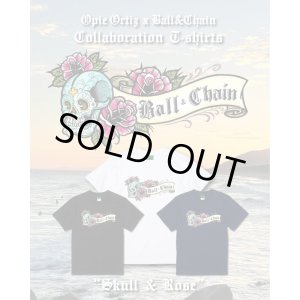 画像2: "OPIE ORTIZ x BALL&CHAIN" / Skull & Rose コラボTシャツ ホワイト