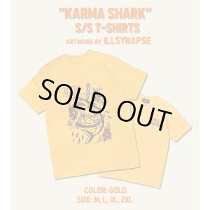 画像1: XLサイズラスト1枚で終了 FUCKIN' MELLOW CLOTHING / "KARMA SHARK" designed by illsynapse Tシャツ GOLD