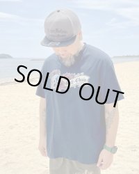 Lサイズラスト1枚で終了 "OPIE ORTIZ x BALL&CHAIN" / Skull & Rose コラボTシャツ ネイビー