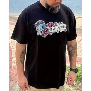 画像5: "OPIE ORTIZ x BALL&CHAIN" / Skull & Rose コラボTシャツ ブラック