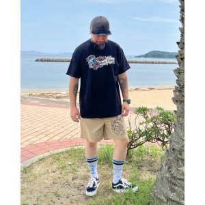 画像4: "OPIE ORTIZ x BALL&CHAIN" / Skull & Rose コラボTシャツ ブラック