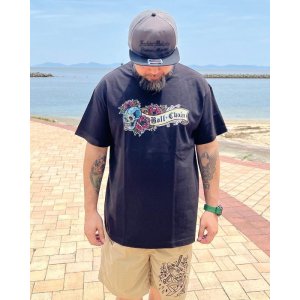 画像1: "OPIE ORTIZ x BALL&CHAIN" / Skull & Rose コラボTシャツ ブラック