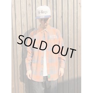 画像2: Lサイズラスト1枚で終了 FUCKIN' MELLOW CLOTHING x PICTURE MOUSE / ライトネルシャツ オレンジｘブラック