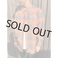 Lサイズラスト1枚で終了 FUCKIN' MELLOW CLOTHING x PICTURE MOUSE / ライトネルシャツ オレンジｘブラック