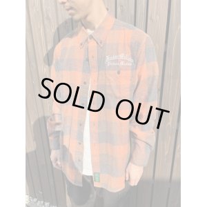 画像1: Lサイズラスト1枚で終了 FUCKIN' MELLOW CLOTHING x PICTURE MOUSE / ライトネルシャツ オレンジｘブラック