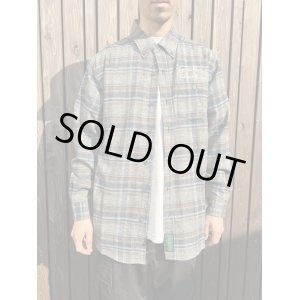 画像1: 送料無料 Lサイズラスト1枚で終了 FUCKIN' MELLOW CLOTHING x PICTURE MOUSE / ライトネルシャツ グレーｘネイビー