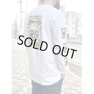 画像1: 2XLラスト1枚で終了 SUBLIME x POT MEETS POP Rasta Sun Logo 長袖Tシャツ ホワイト