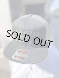 ラスト1枚で終了 FUCKIN' MELLOW CLOTHING / Long Beach Posse スナップバックメッシュキャップ BLACK x CHARCOAL
