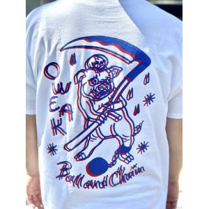 画像2: ”OWEAK x BALL&CHAIN” / PIGS artwork by ILLSYNAPSE コラボ Tシャツ WHITE