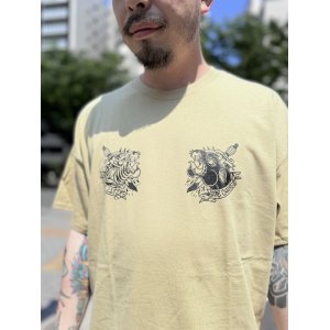 画像2: FUCKIN' MELLOW CLOTHING / Old Panther artwork by JUN of Black Star Tattoo 半袖 Tシャツ TAN