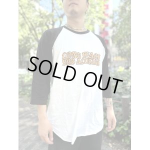 画像1: M、Lサイズ各1枚で終了 LONG BEACH DUB ALLSTARS / Logo ラグラン七分Tシャツ ブラック/ホワイト