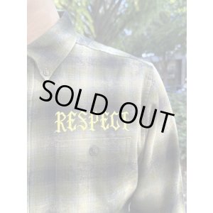 画像2: 送料無料 Mサイズラスト1枚で終了 FUCKIN' MELLOW / RESPECT Artwork by WACKY ライトネルシャツ グリーン