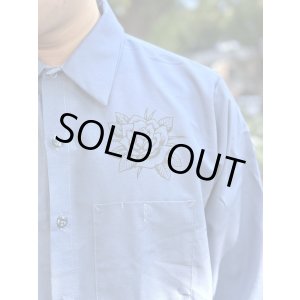 画像6: 送料無料 XLラスト1枚で終了 FUCKIN' MELLOW / LBC Skull Artwork by WACKY  REDKAP 長袖ワークシャツ ポストマンブルー