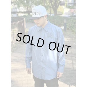 画像5: 送料無料 XLラスト1枚で終了 FUCKIN' MELLOW / LBC Skull Artwork by WACKY  REDKAP 長袖ワークシャツ ポストマンブルー