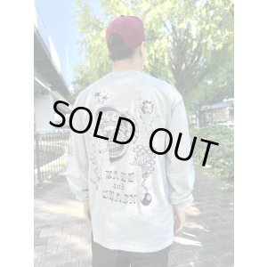 画像1: 送料無料 FUCKIN' MELLOW / LBC Skull Artwork by WACKY 長袖ポケットTシャツ グレー