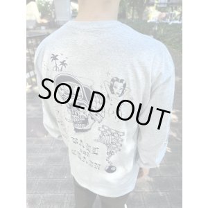 画像2: 送料無料 FUCKIN' MELLOW / LBC Skull Artwork by WACKY 長袖ポケットTシャツ グレー