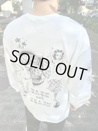 送料無料 2XLラスト1枚で終了 FUCKIN' MELLOW / LBC Skull Artwork by WACKY 長袖ポケットTシャツ ホワイト