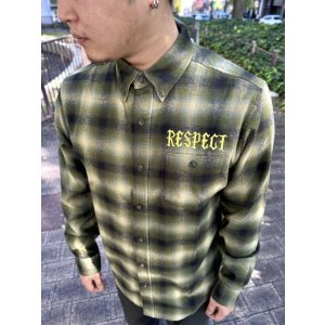 画像1: 送料無料 Mサイズラスト1枚で終了 FUCKIN' MELLOW / RESPECT Artwork by WACKY ライトネルシャツ グリーン