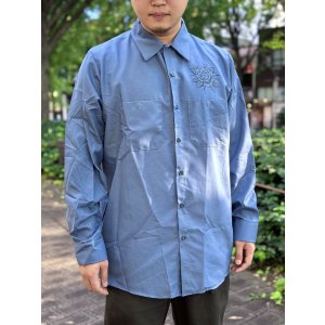 画像7: 送料無料 XLラスト1枚で終了 FUCKIN' MELLOW / LBC Skull Artwork by WACKY  REDKAP 長袖ワークシャツ ポストマンブルー