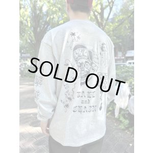 画像3: 送料無料 FUCKIN' MELLOW / LBC Skull Artwork by WACKY 長袖ポケットTシャツ グレー