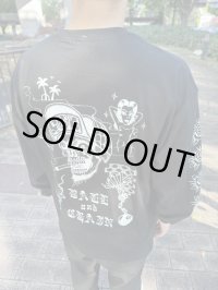 送料無料 XLラスト1枚で終了 FUCKIN' MELLOW / LBC Skull Artwork by WACKY 長袖ポケットTシャツ ブラック