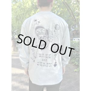 画像5: 送料無料 FUCKIN' MELLOW / LBC Skull Artwork by WACKY 長袖ポケットTシャツ グレー