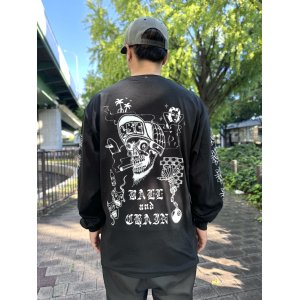 画像2: 送料無料 FUCKIN' MELLOW / LBC Skull Artwork by WACKY 長袖ポケットTシャツ ブラック