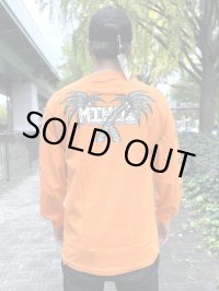 送料無料 Lサイズ限定1枚のみ minos / X Palm Tree 長袖Ｔシャツ オレンジ