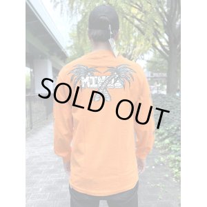 画像1: 送料無料 Lサイズ限定1枚のみ minos / X Palm Tree 長袖Ｔシャツ オレンジ