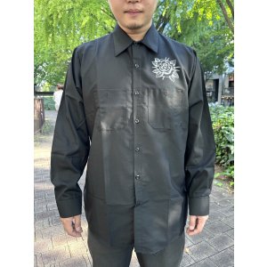 画像8: 送料無料 FUCKIN' MELLOW / LBC Skull Artwork by WACKY  REDKAP 長袖ワークシャツ ブラック