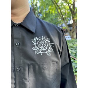 画像6: 送料無料 FUCKIN' MELLOW / LBC Skull Artwork by WACKY  REDKAP 長袖ワークシャツ ブラック