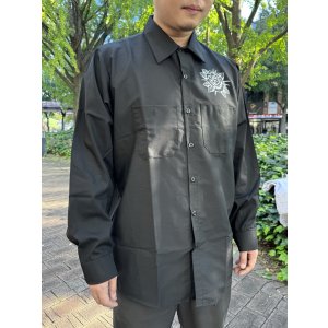 画像7: 送料無料 FUCKIN' MELLOW / LBC Skull Artwork by WACKY  REDKAP 長袖ワークシャツ ブラック