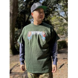 画像1: "OPIE ORTIZ x BALL&CHAIN" / Doin Time コラボTシャツ フォレストグリーン
