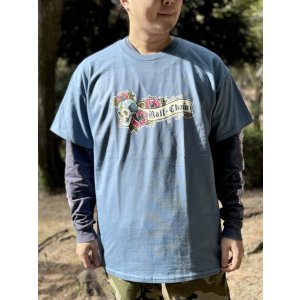 画像3: "OPIE ORTIZ x BALL&CHAIN" / Skull & Rose コラボTシャツ インディゴブルー