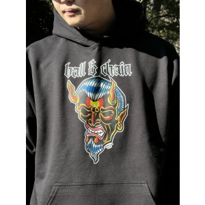 画像4: 送料無料 OPIE ORTIZ x BALL&CHAIN / "ORTIZ" 1998-2024 Reprint Red Devil プルオーバーパーカー ブラック
