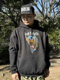 送料無料 OPIE ORTIZ x BALL&CHAIN / "ORTIZ" 1998-2024 Reprint Red Devil プルオーバーパーカー ブラック