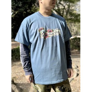画像2: "OPIE ORTIZ x BALL&CHAIN" / Skull & Rose コラボTシャツ インディゴブルー