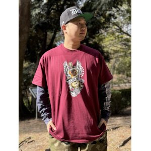 画像1: "OPIE ORTIZ x BALL&CHAIN" / Memories コラボTシャツ バーガンディー