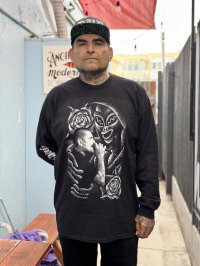 7月7日23:59分締切 予約注文 送料無料 "OPIE ORTIZx TEXTA x STONE SHOOT x BALL&CHAIN" / Santa Muerte 長袖Tシャツ