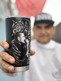 7月7日23:59分締切 予約注文 "OPIE ORTIZx TEXTA x STONE SHOOT x BALL&CHAIN" / Santa Muerte 20oz ステンレスタンブラー