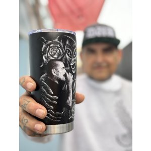 画像1: 7月7日23:59分締切 予約注文 "OPIE ORTIZx TEXTA x STONE SHOOT x BALL&CHAIN" / Santa Muerte 20oz ステンレスタンブラー