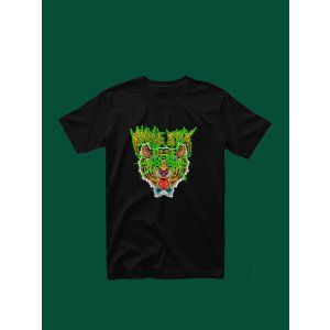 画像1: 7月31日23:59分締切 予約注文 送料無料 PICKLE STIX SURFBOARDS / BALL&CHAIN別注 Pickle Stix Tiger Tシャツ ブラック