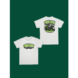 画像1: 7月31日23:59分締切 予約注文 送料無料 PICKLE STIX SURFBOARDS / BALL&CHAIN別注 Biohazard Tシャツ ホワイト