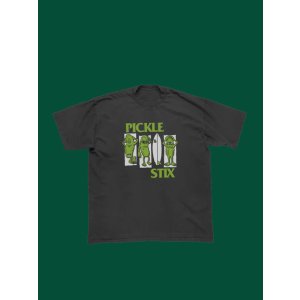 画像1: 7月31日23:59分締切 予約注文 送料無料 PICKLE STIX SURFBOARDS / BALL&CHAIN別注 Black Pickle Tシャツ ブラック